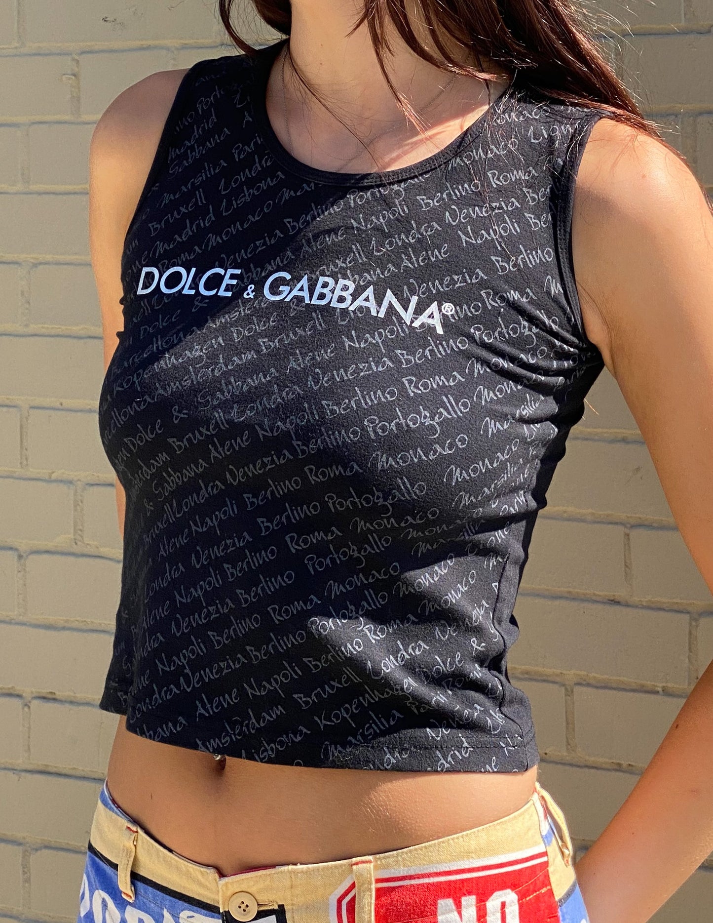 Dolce & Gabbana Logo All Over Print Baby Tank