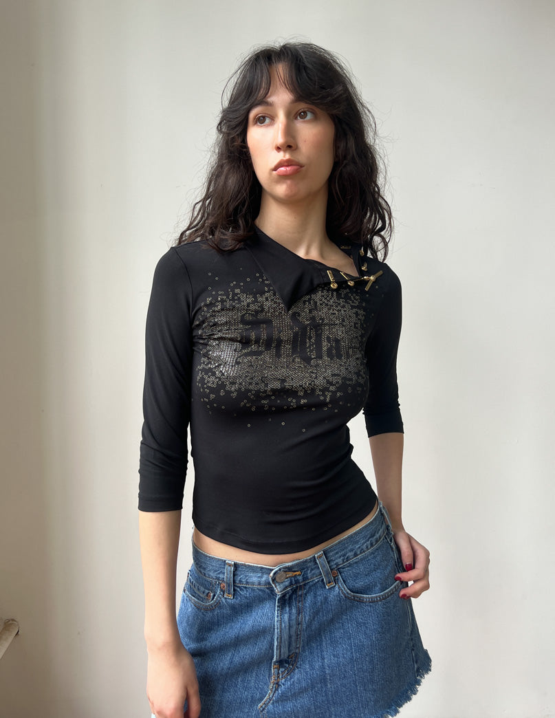 Versace Jeans Couture Fold Over Collar Tee