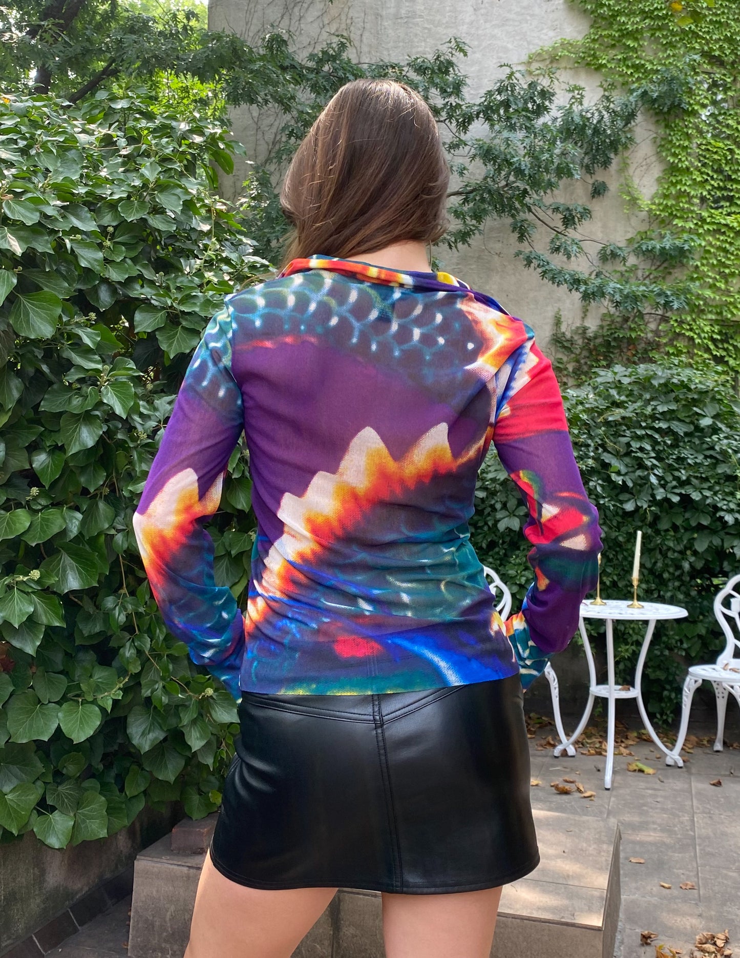 Vivienne Tam Multi Mesh Double Zip Top