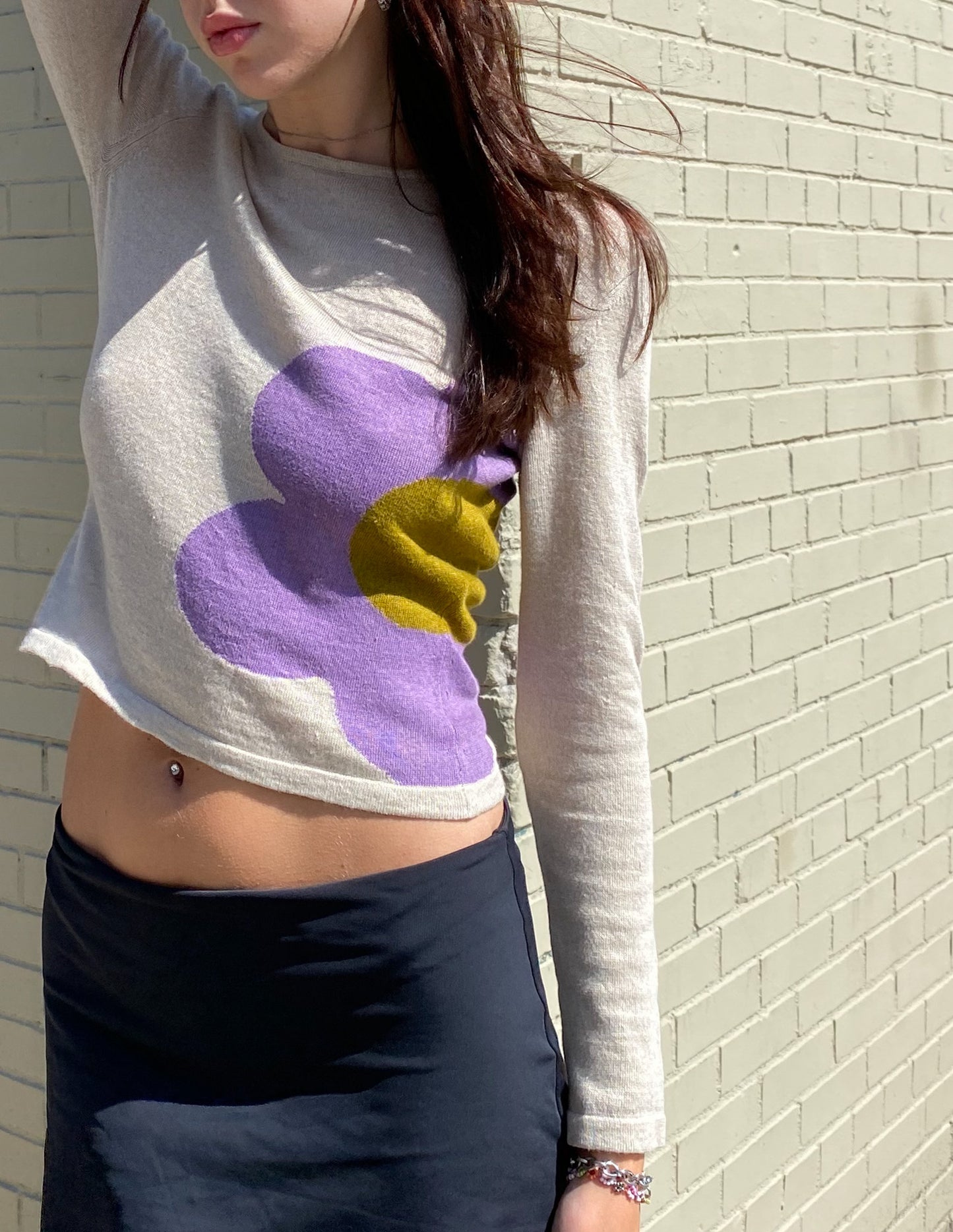 Celine Linen Blend Floral Sweater