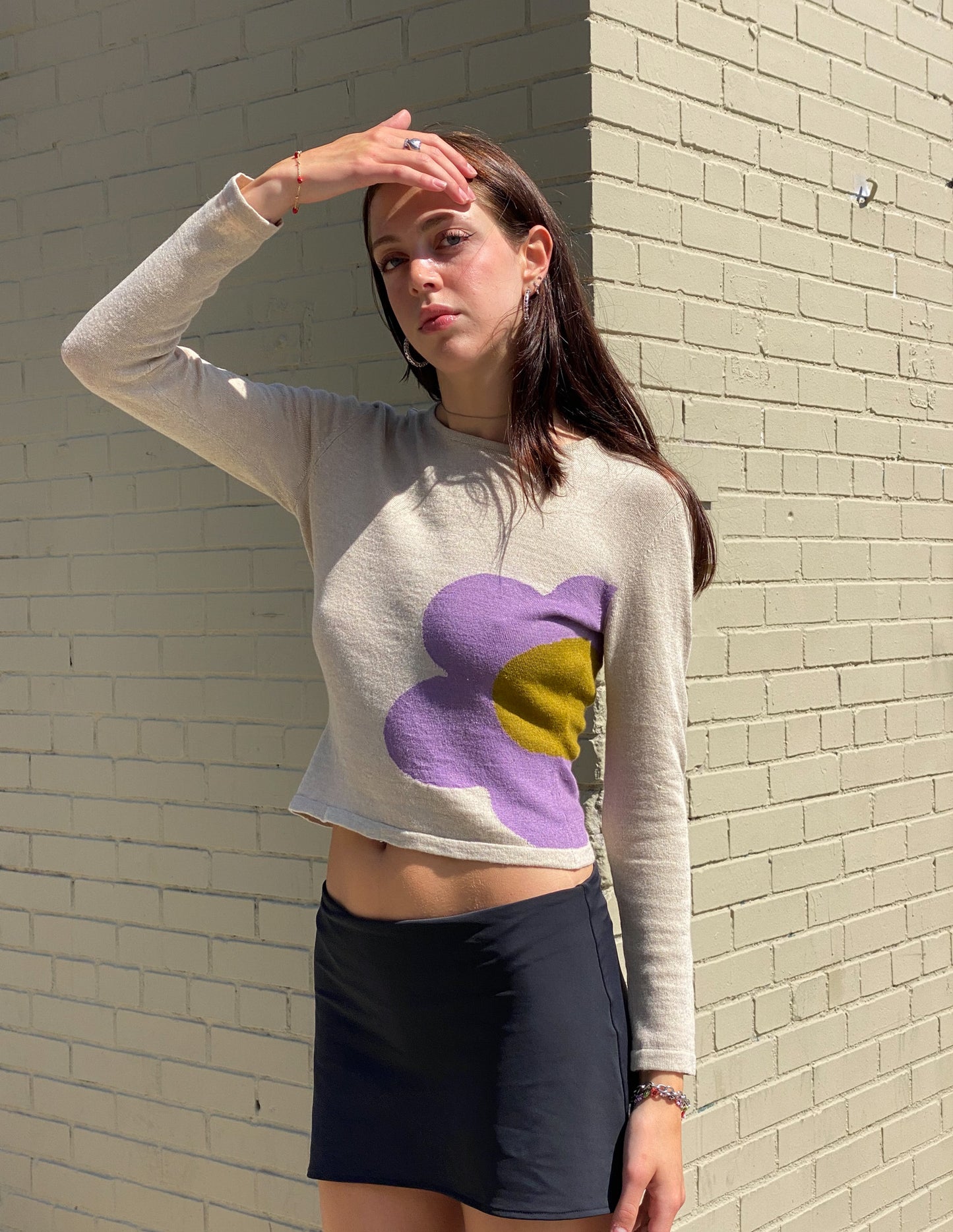 Celine Linen Blend Floral Sweater