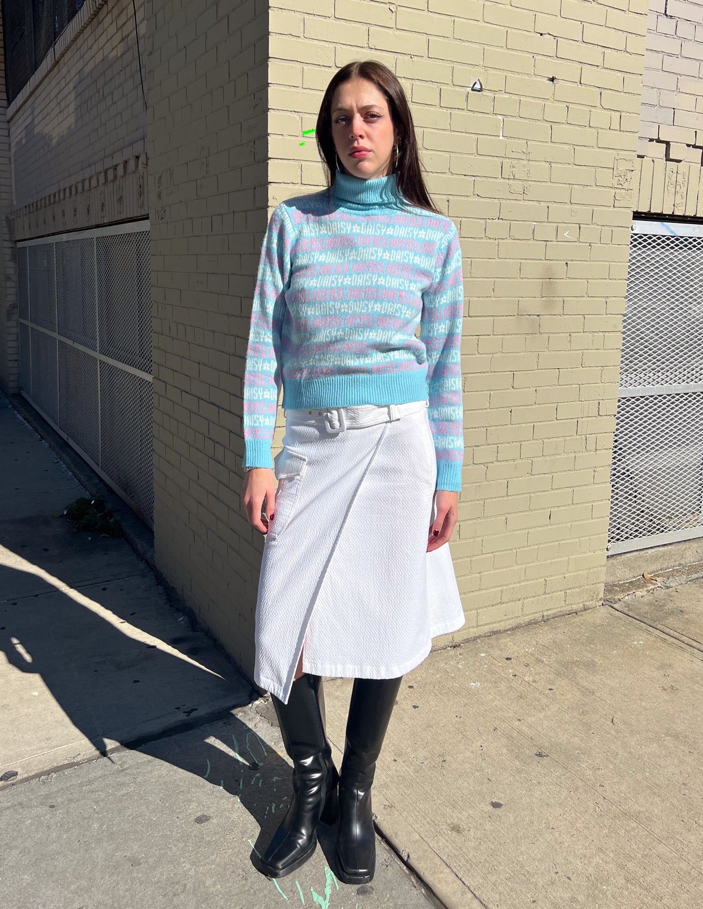 Daisy Lovers Baby Blue Turtleneck Sweater