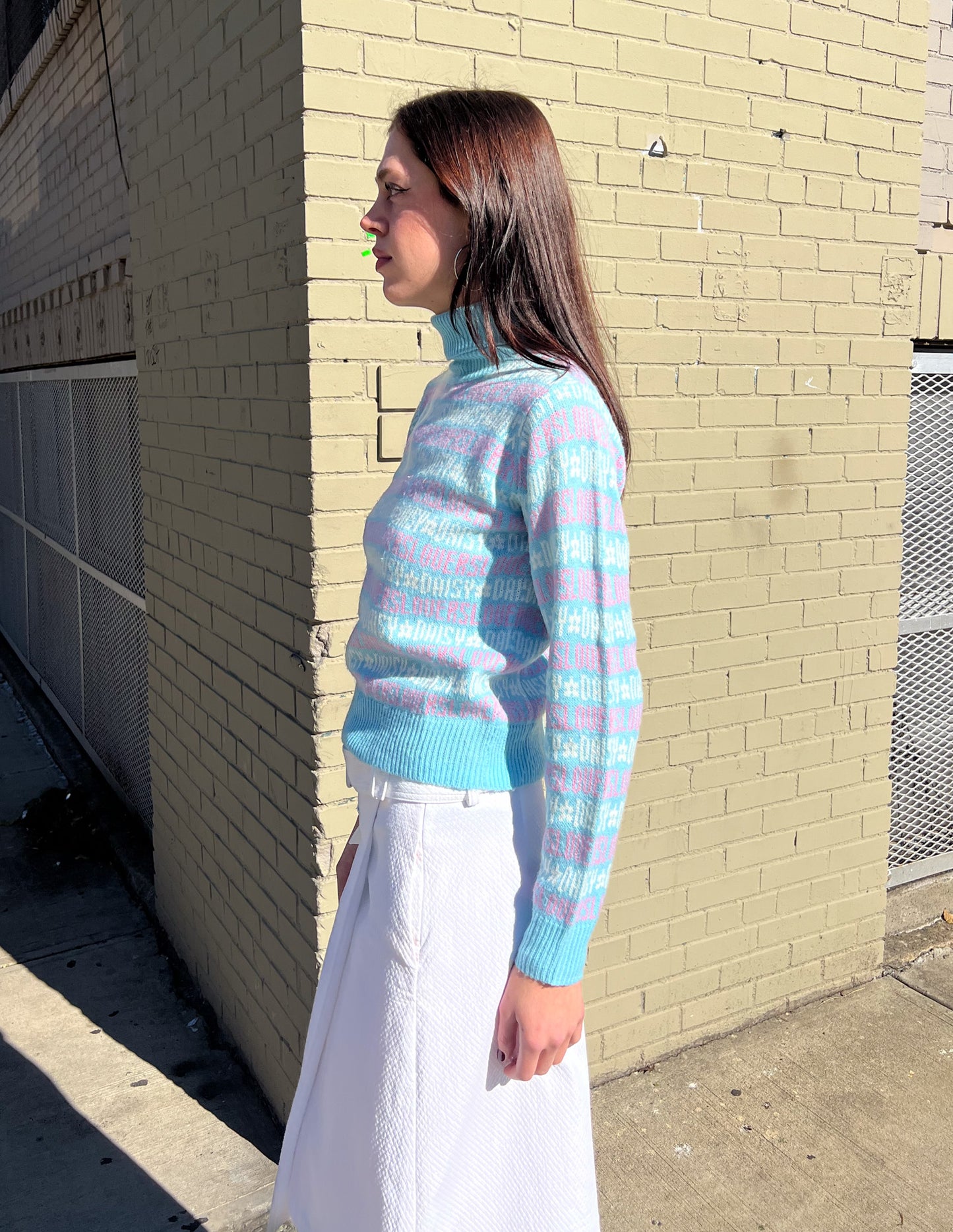 Daisy Lovers Baby Blue Turtleneck Sweater