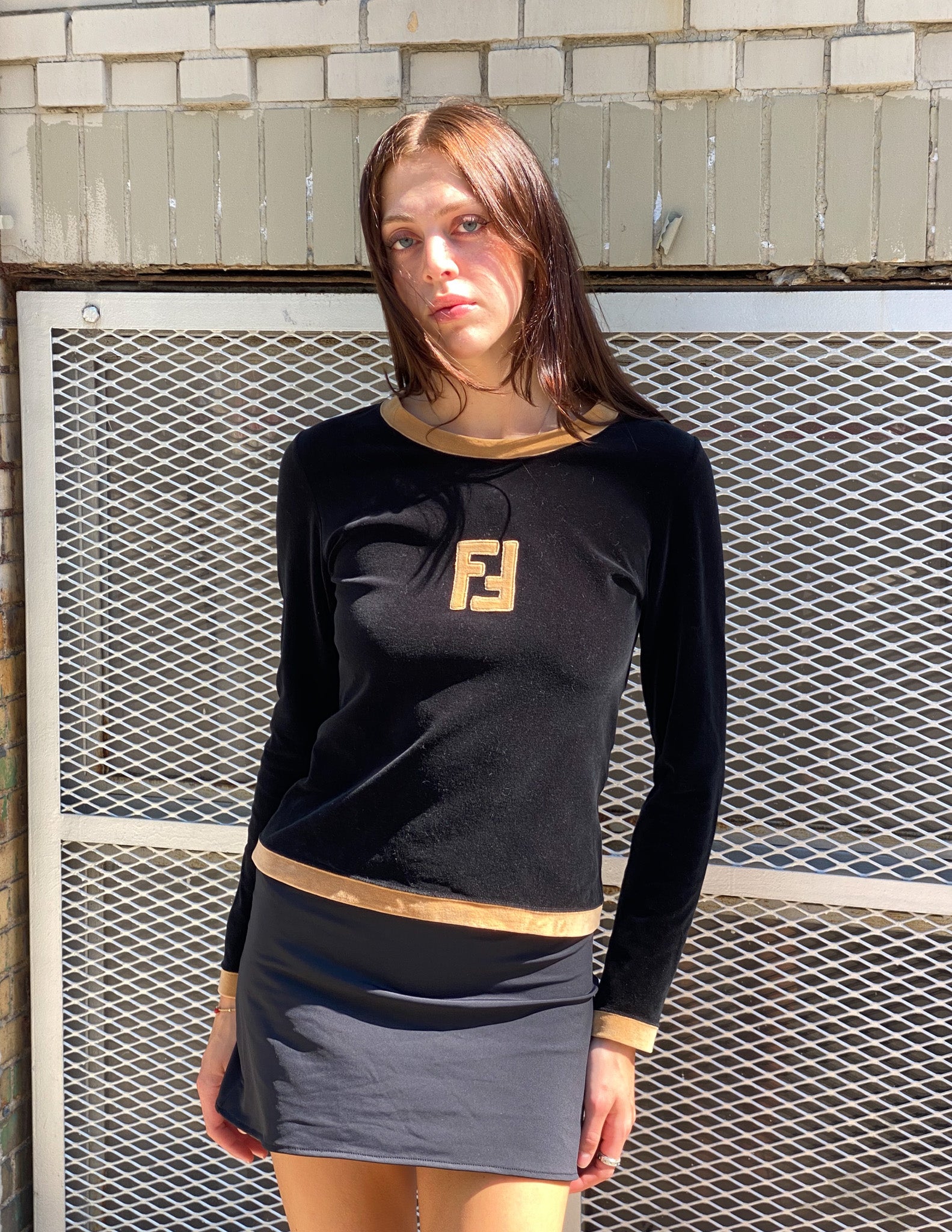 Fendi Velvet Logo Top Funny Pretty Nice