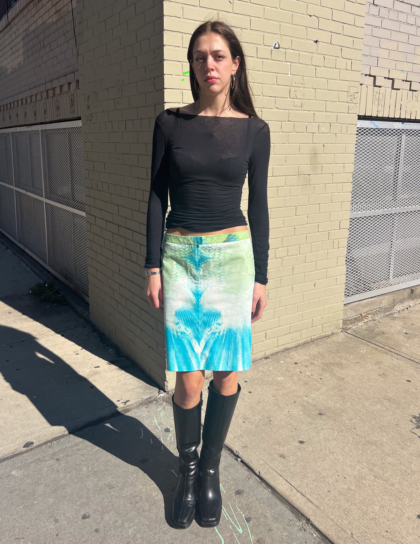 Roberto Cavalli Just Cavalli Iridescent Snakeskin Print Skirt
