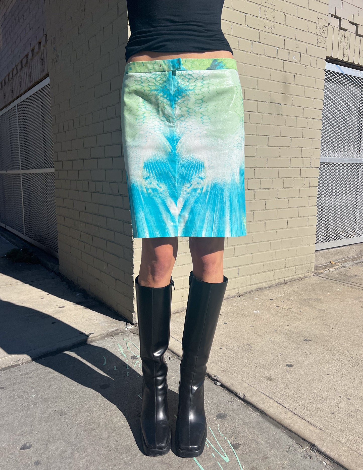 Roberto Cavalli Just Cavalli Iridescent Snakeskin Print Skirt