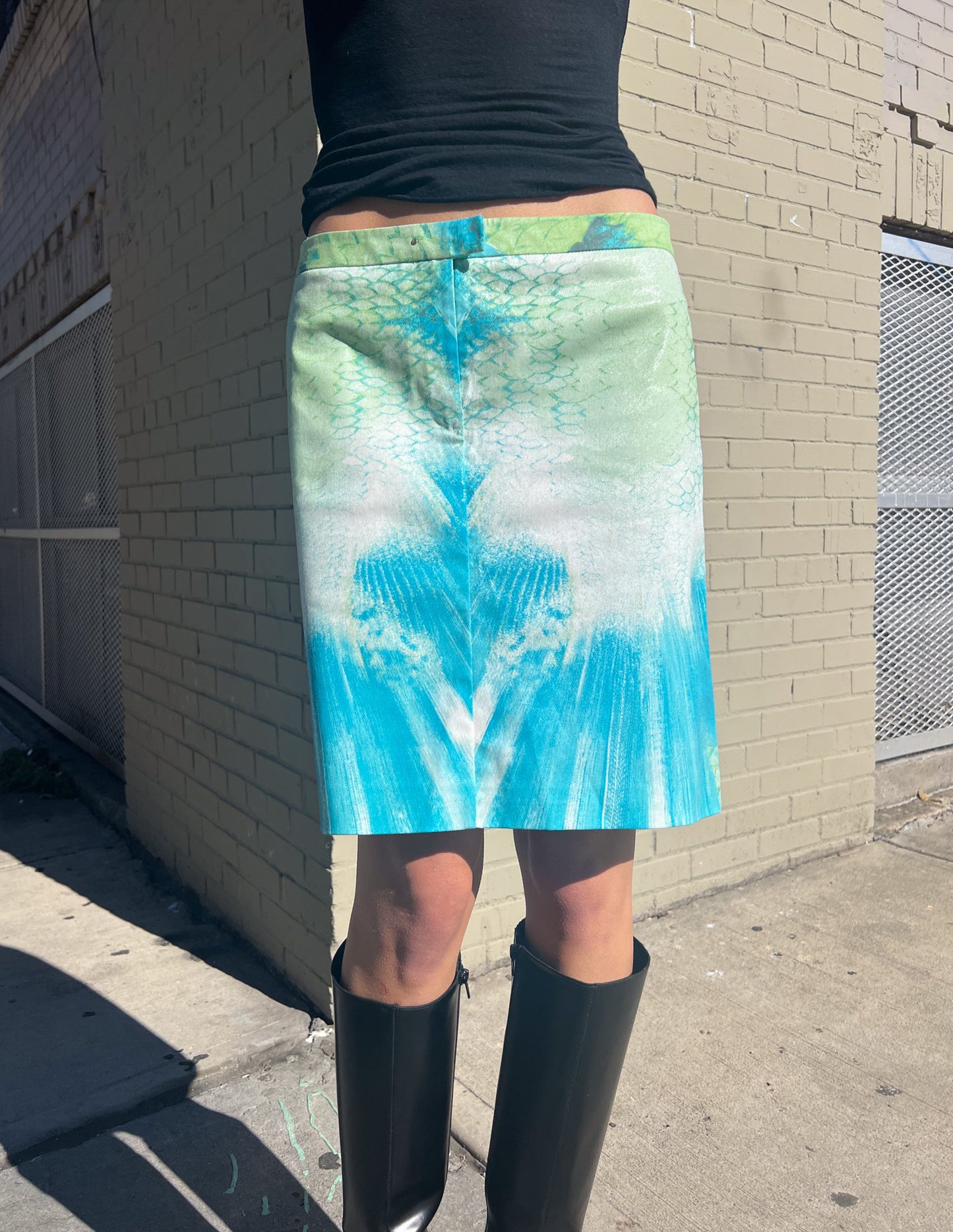 Roberto Cavalli Just Cavalli Iridescent Snakeskin Print Skirt