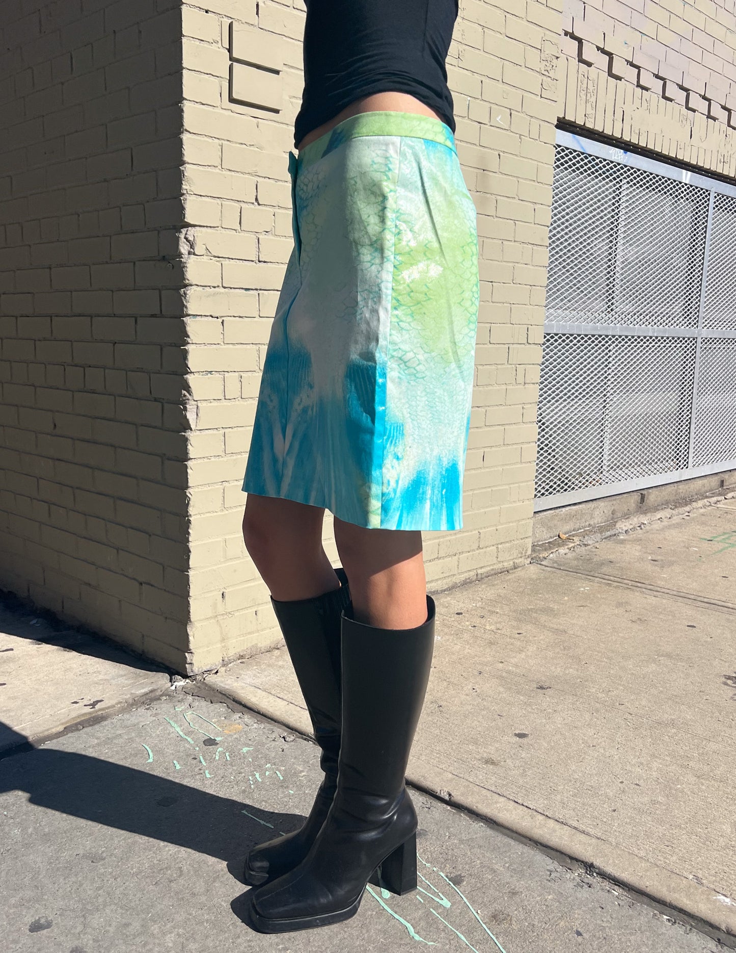 Roberto Cavalli Just Cavalli Iridescent Snakeskin Print Skirt