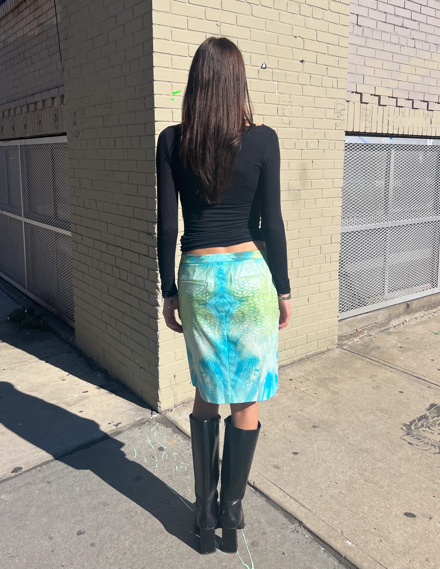 Roberto Cavalli Just Cavalli Iridescent Snakeskin Print Skirt