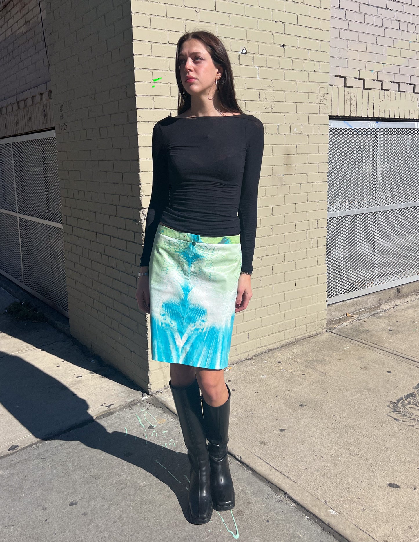 Roberto Cavalli Just Cavalli Iridescent Snakeskin Print Skirt