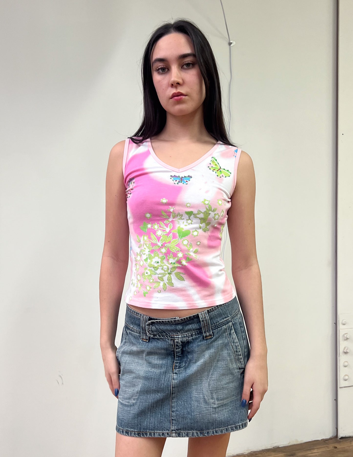 Y2K Butterfly Pattern Tank