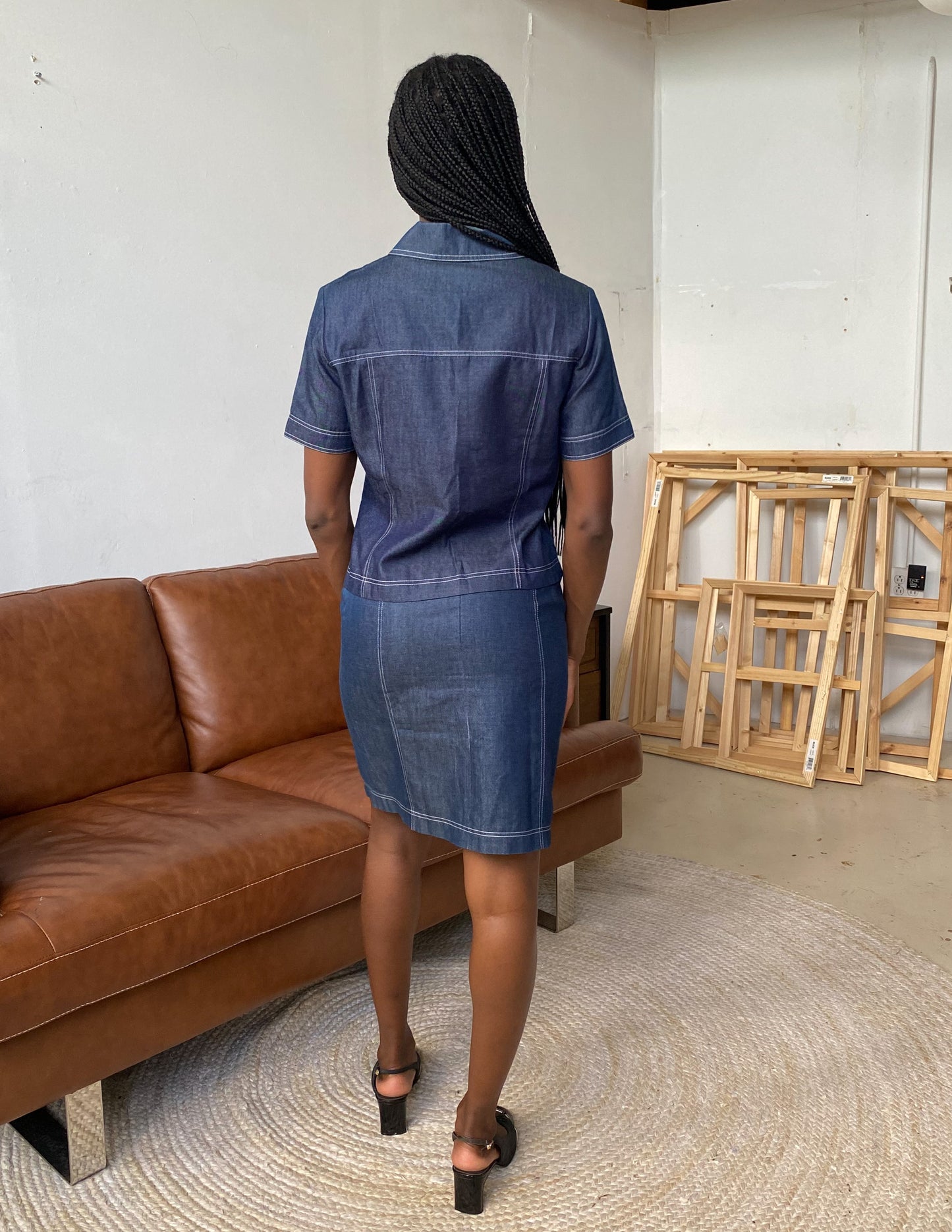 Courrèges Vtg Denim-Look Two Piece Set