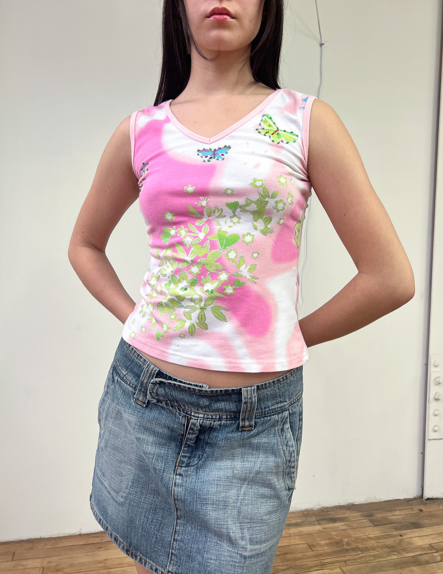 Y2K Butterfly Pattern Tank