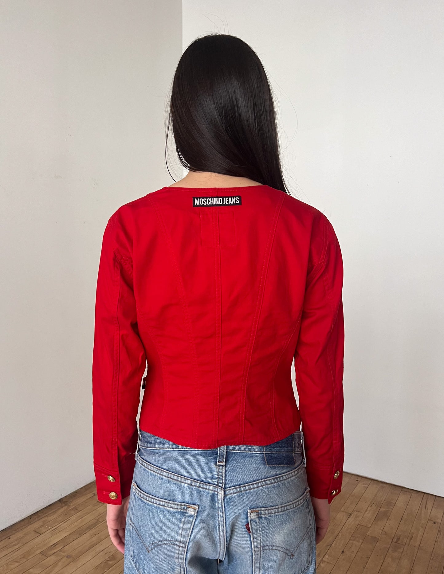 Moschino Jeans Vintage Red Cropped Jacket