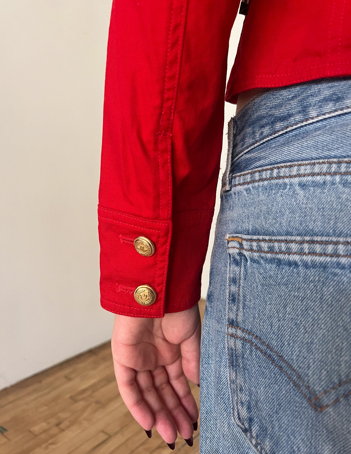 Moschino Jeans Vintage Red Cropped Jacket