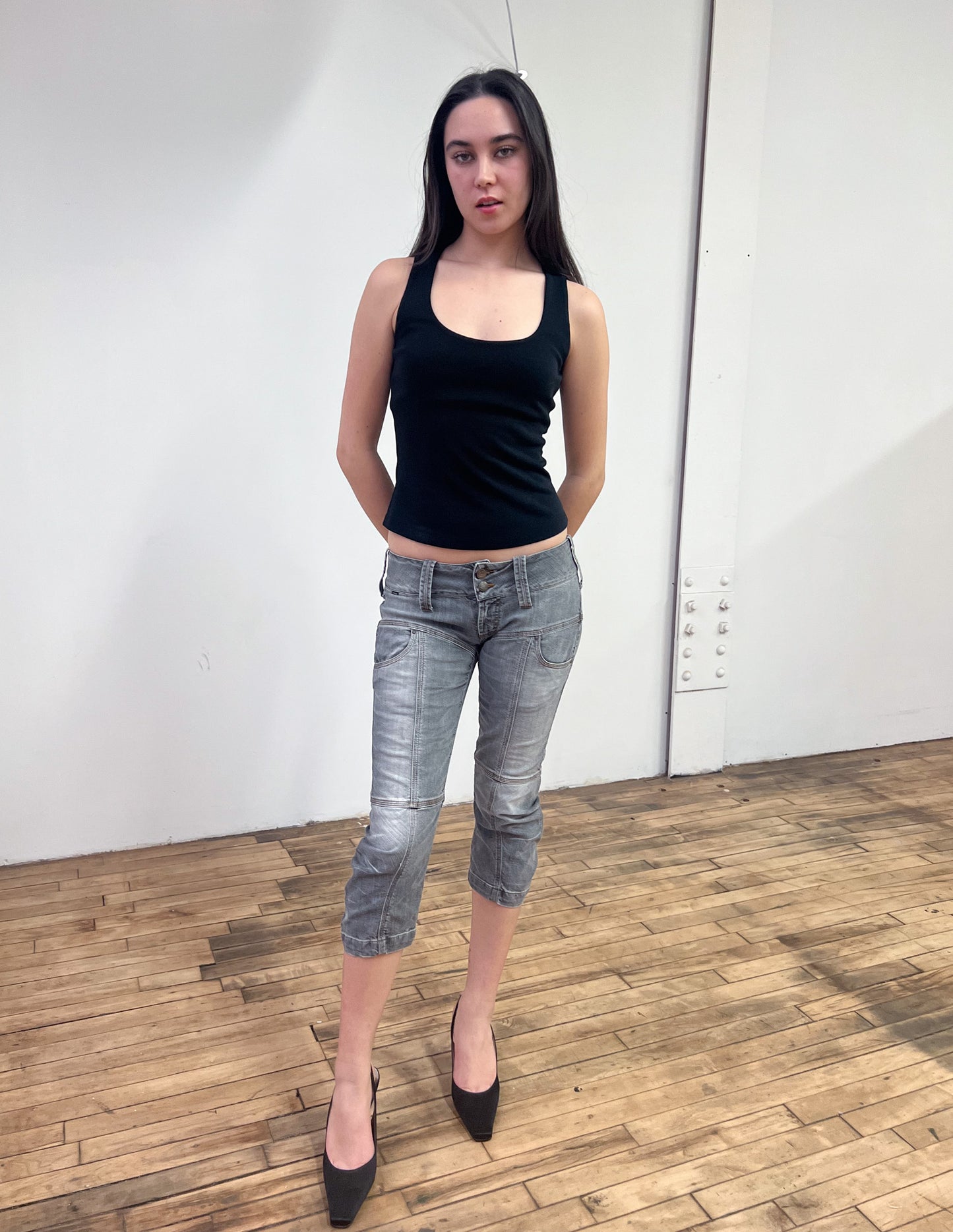 Just Cavalli Washed Denim Capris