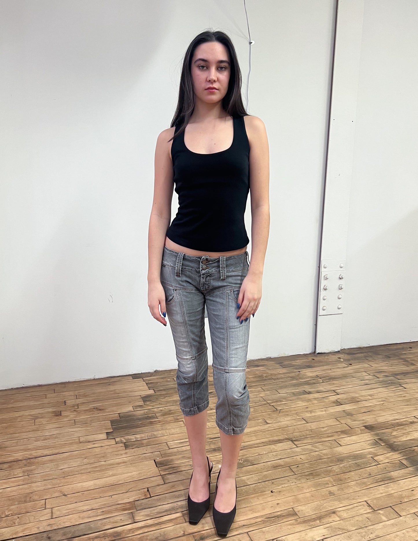 Just Cavalli Washed Denim Capris