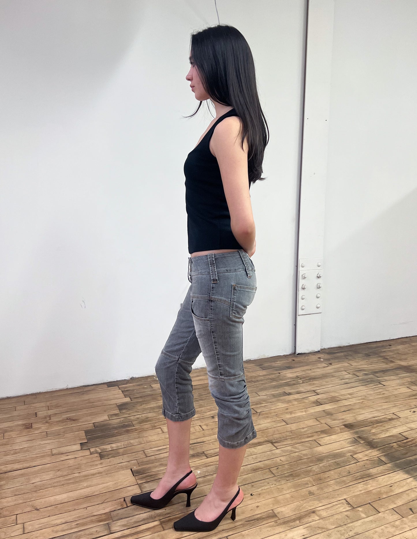 Just Cavalli Washed Denim Capris
