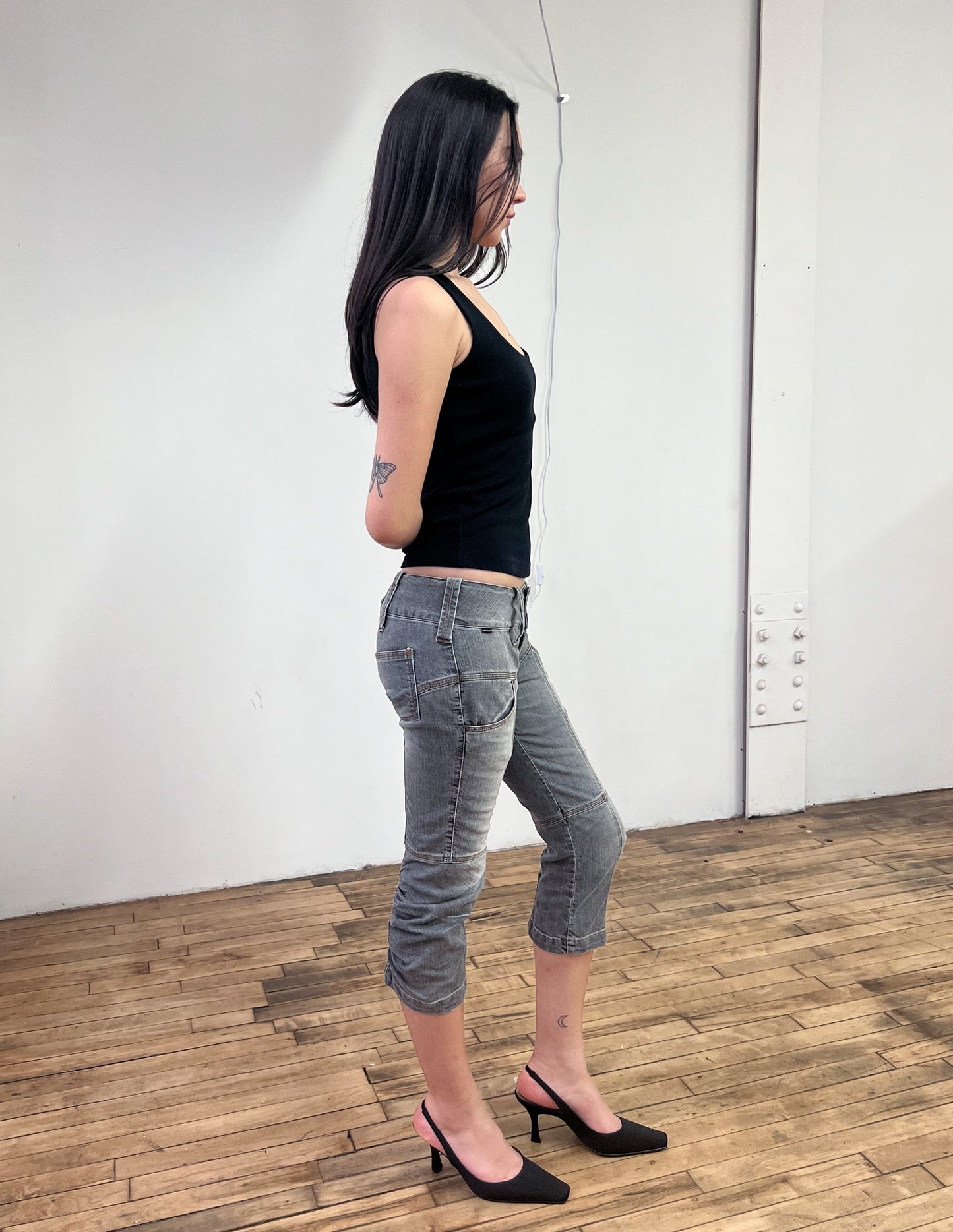 Just Cavalli Washed Denim Capris