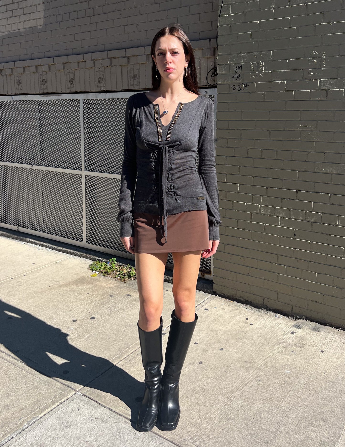 Roberto Cavalli Just Cavalli Lace Up Sweater