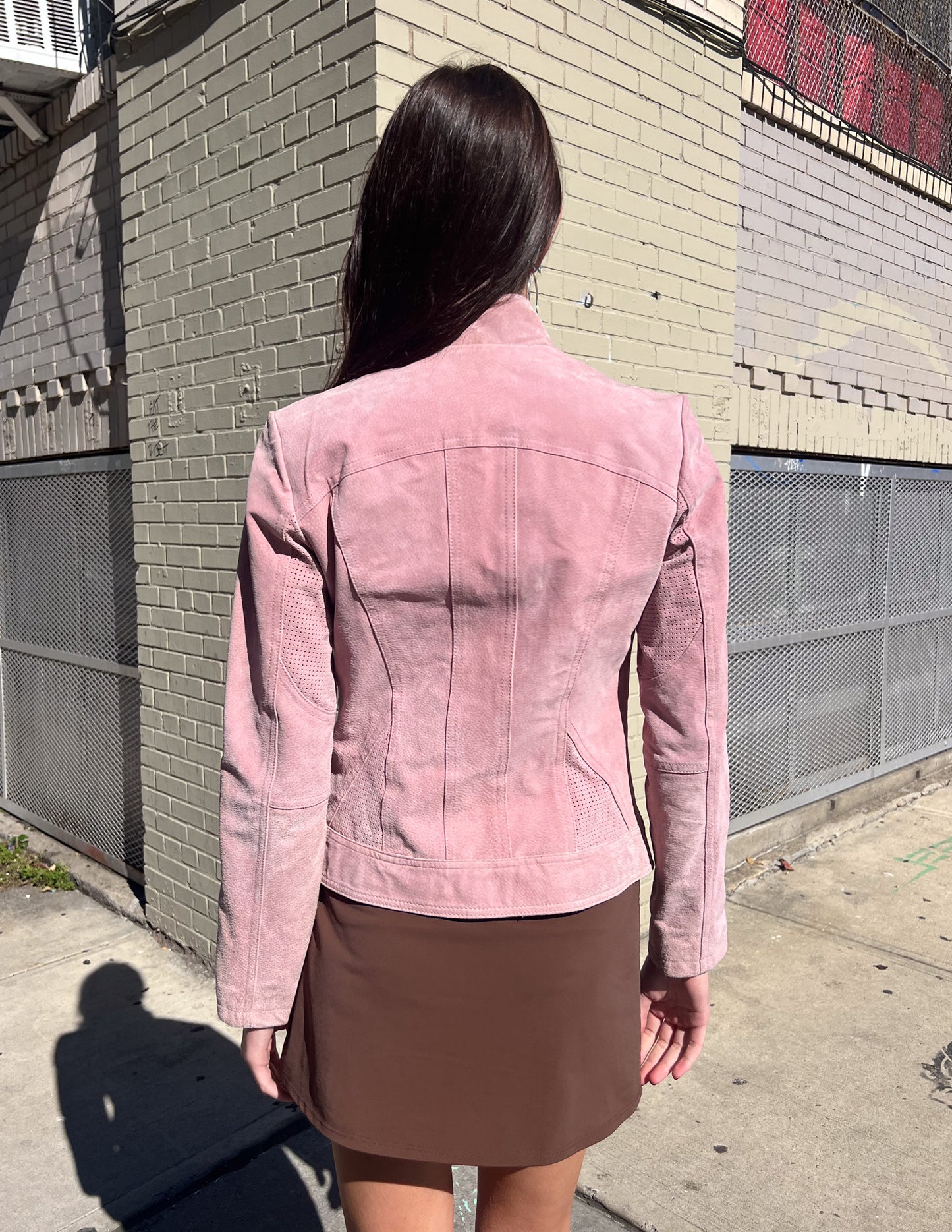 Leather Pink Suede Jacket