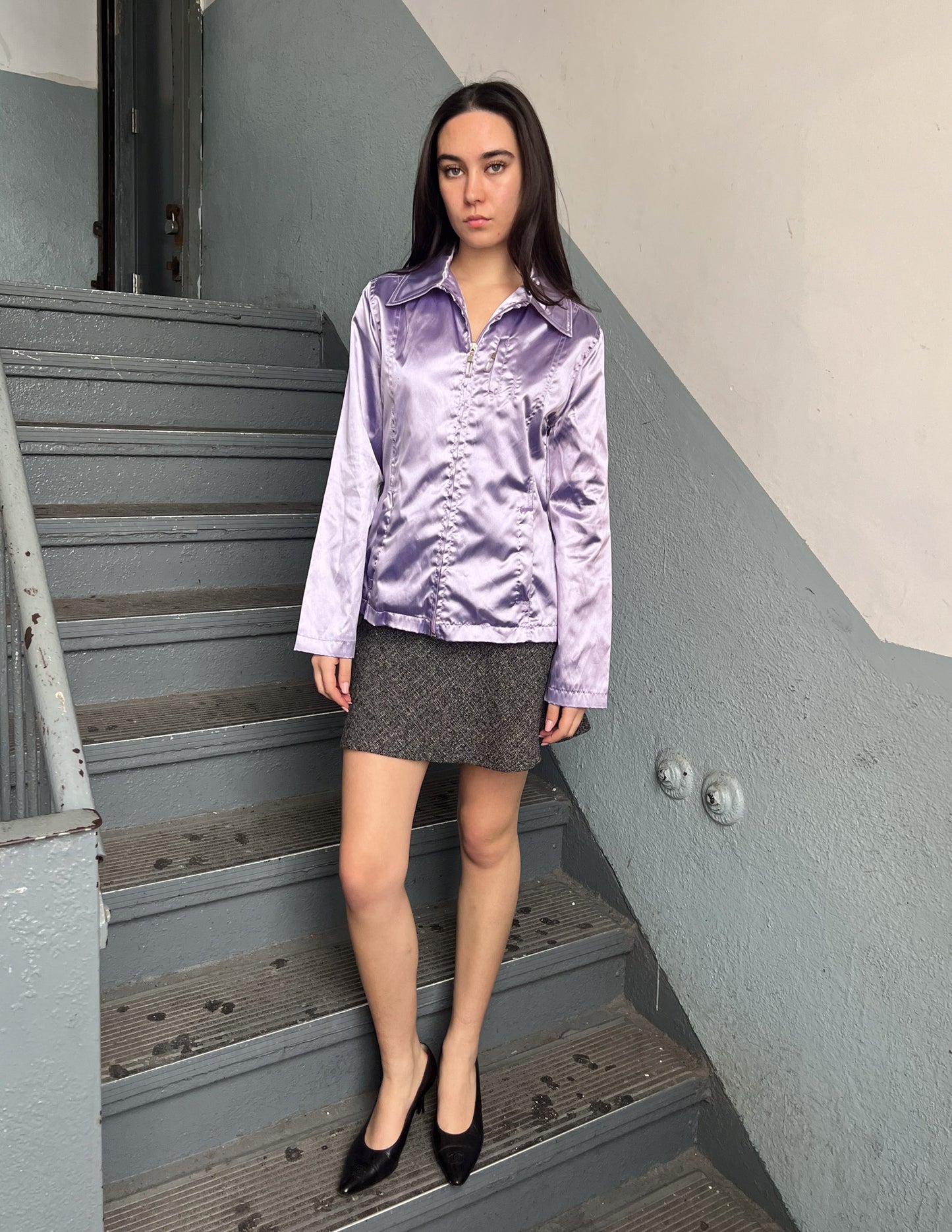 Essenza Purple Satin Jacket