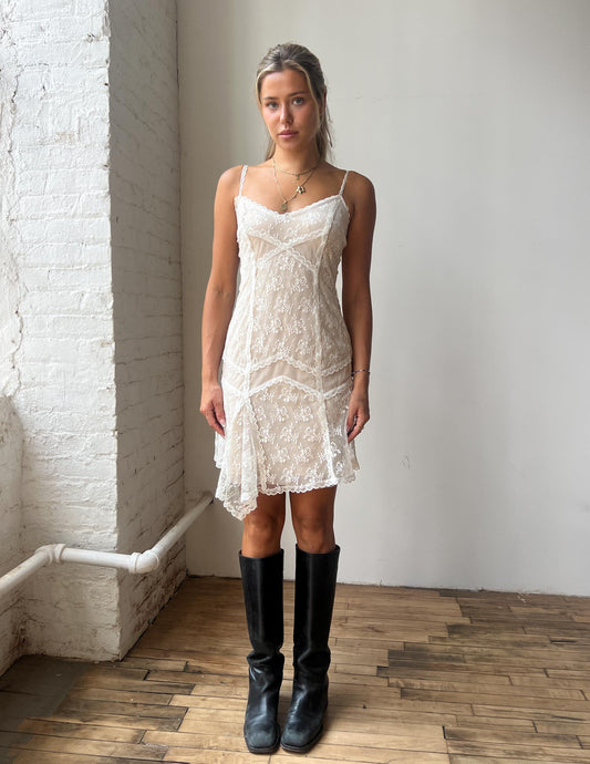 Vtg Lace Midi Dress