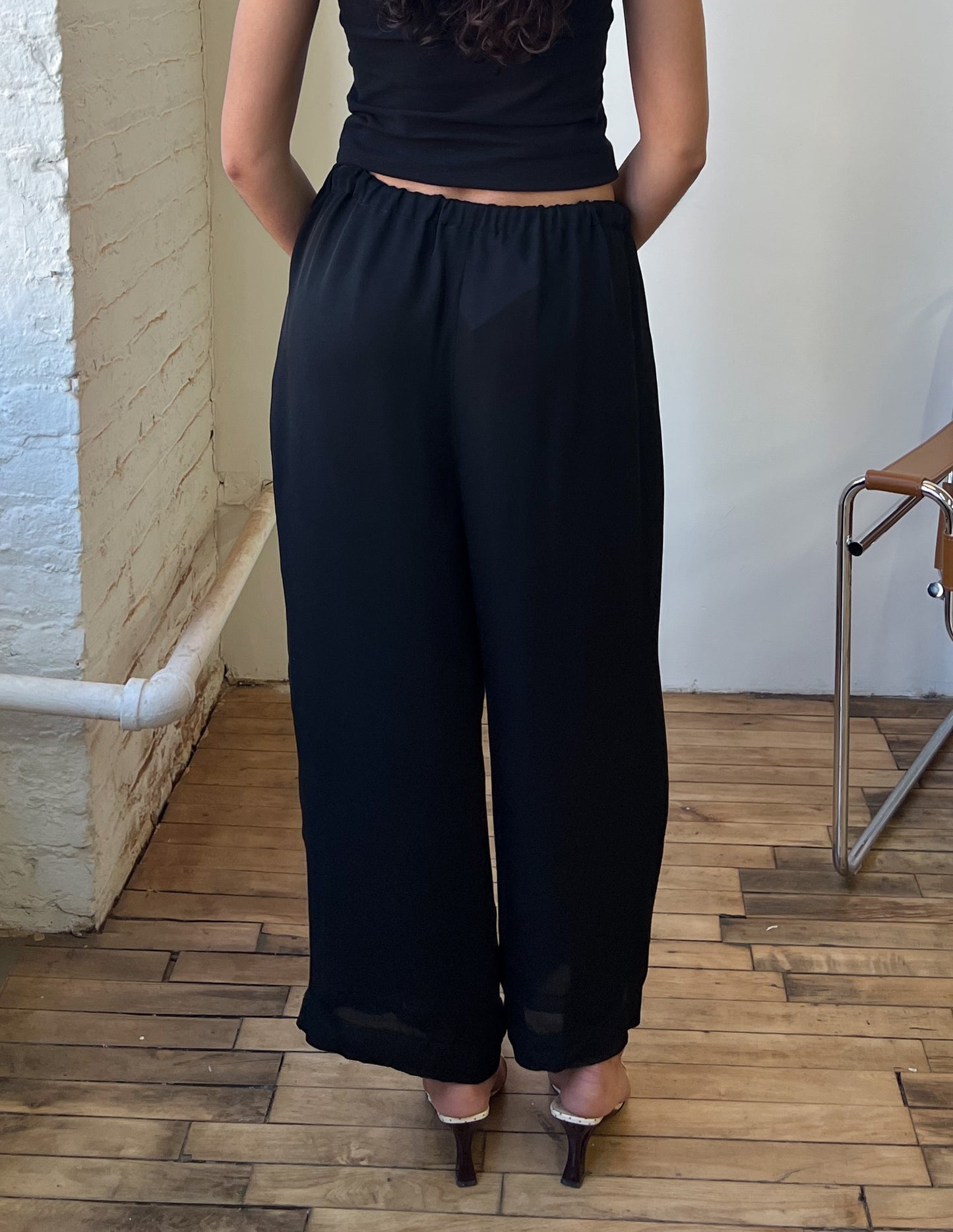 Henry Bendel 100% Silk Drawstring Culottes