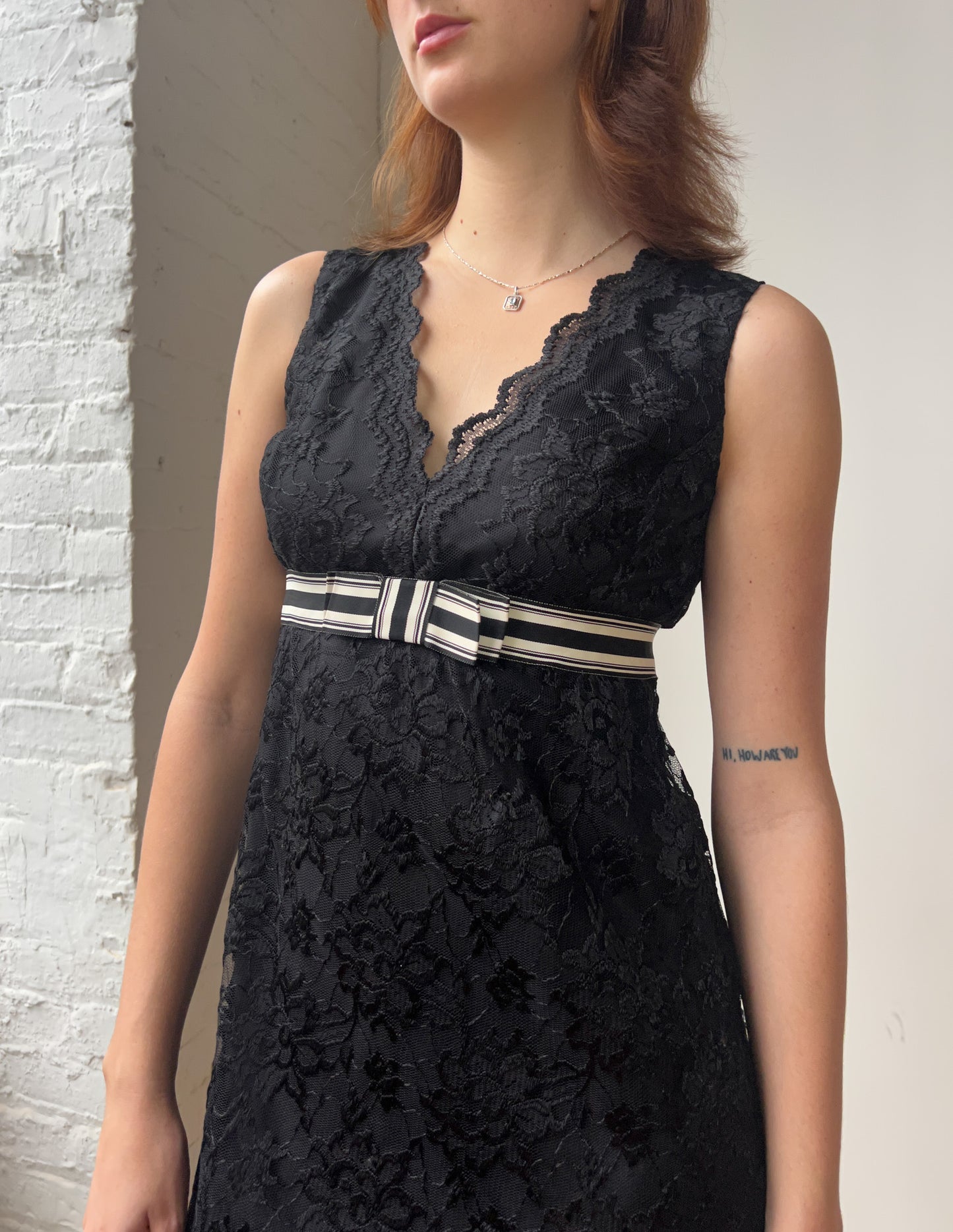Anna Sui Lace Bow Detail Dress