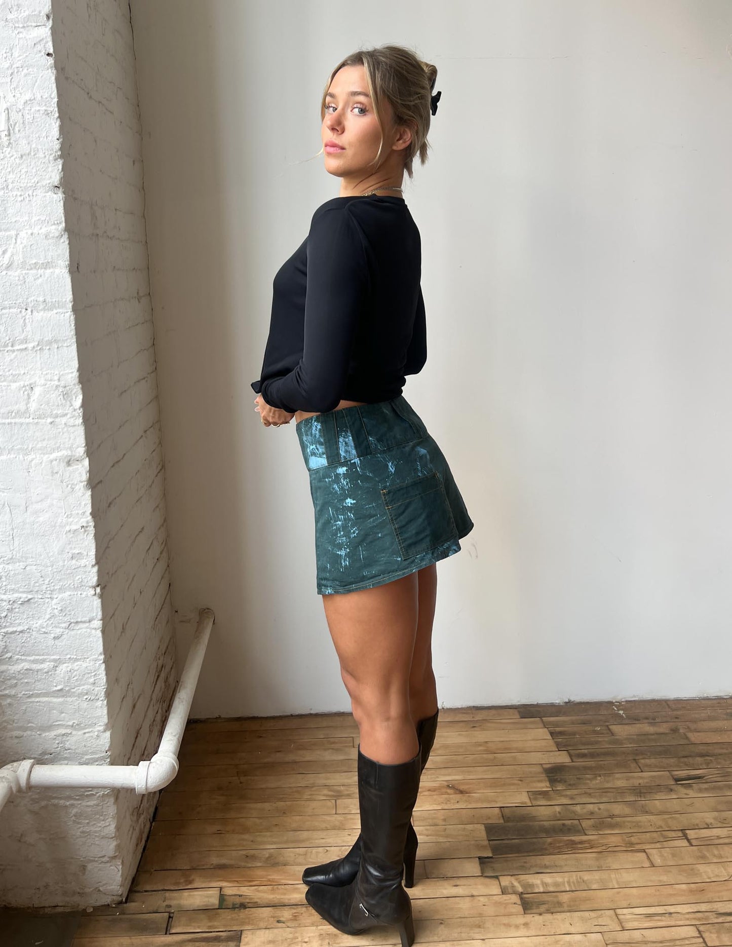 Vintage Acid Wash Pocket Mini Skirt