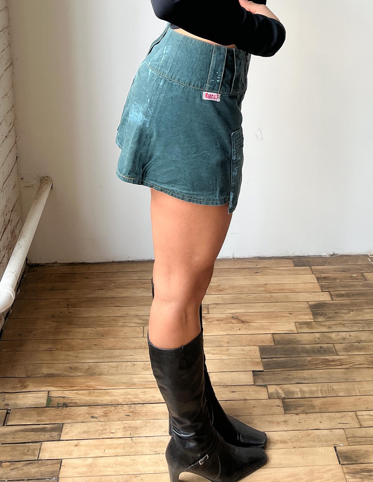 Vintage Acid Wash Pocket Mini Skirt