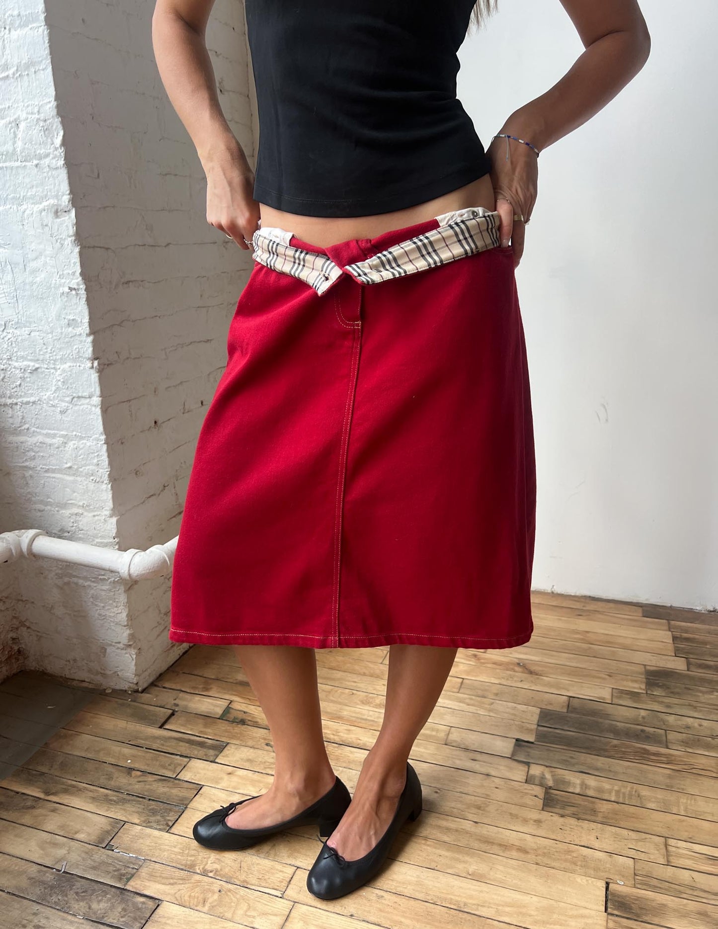 Burberry London Red Mini Skirt