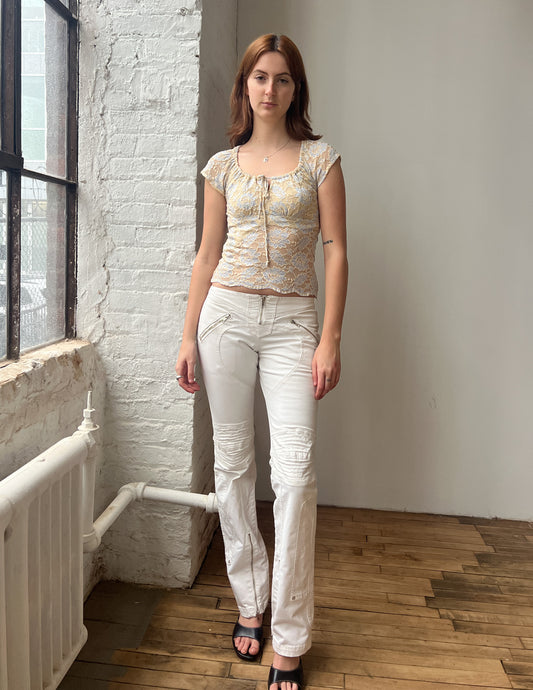 Guess Jeans White Moto Pants