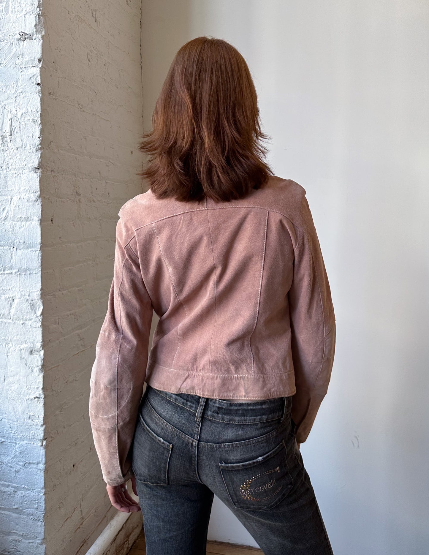 Wilson's Leather Pink Suede Moto Jacket