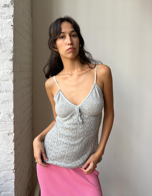 Vintage Cashmere Blend Sparkle Knit Tank