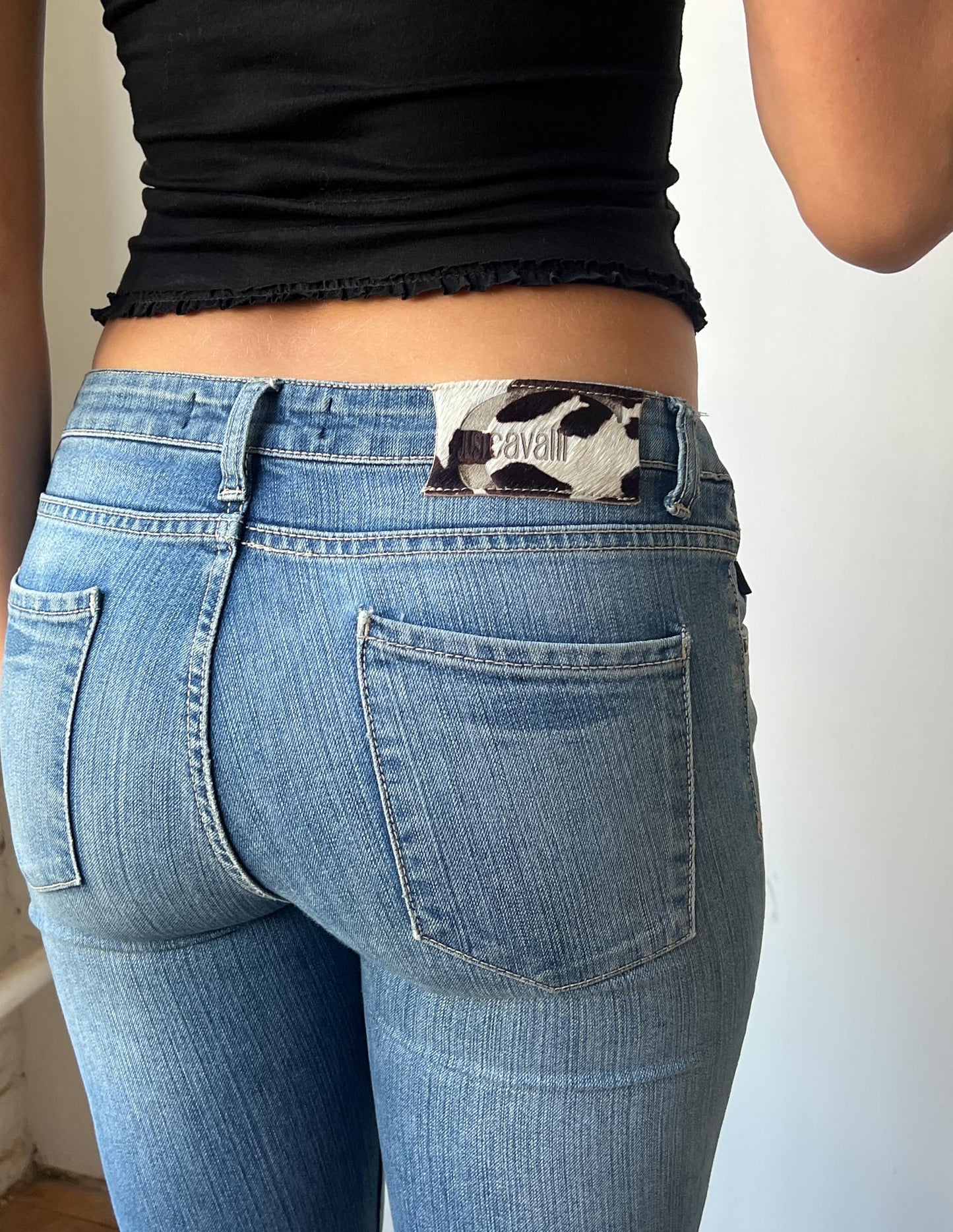 Just Cavalli Cowhide Detail Jeans