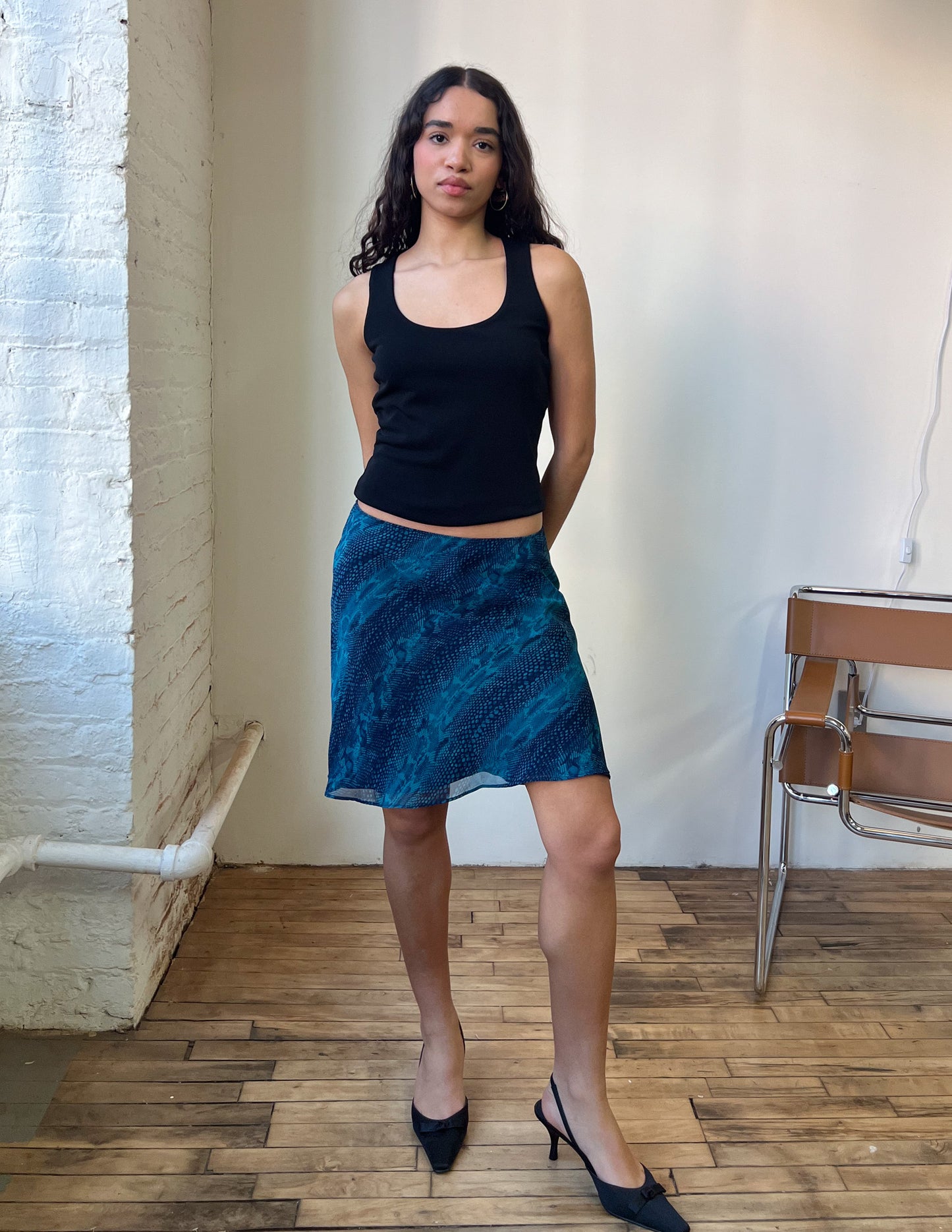 Vtg Express Snakeskin Print Mini Skirt