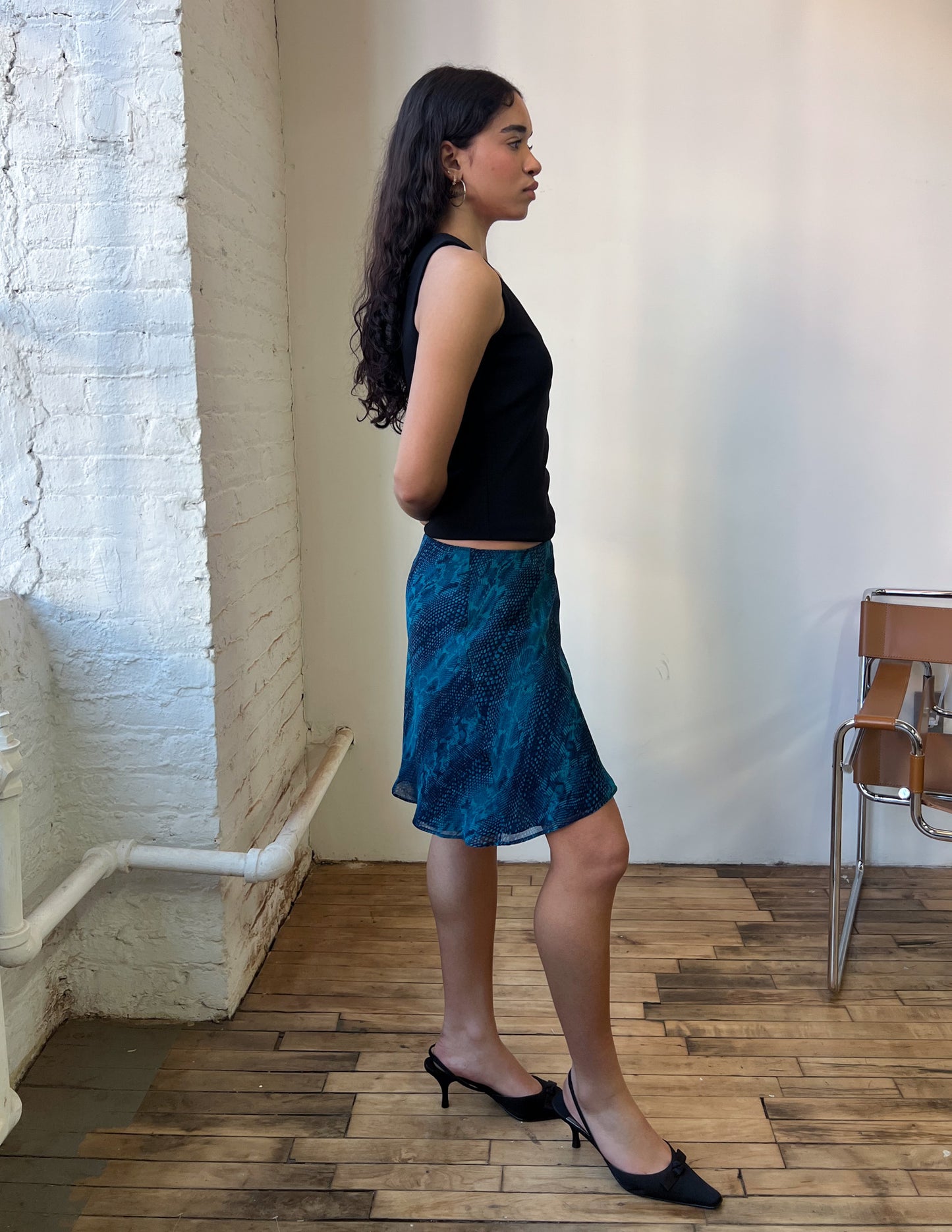 Vtg Express Snakeskin Print Mini Skirt