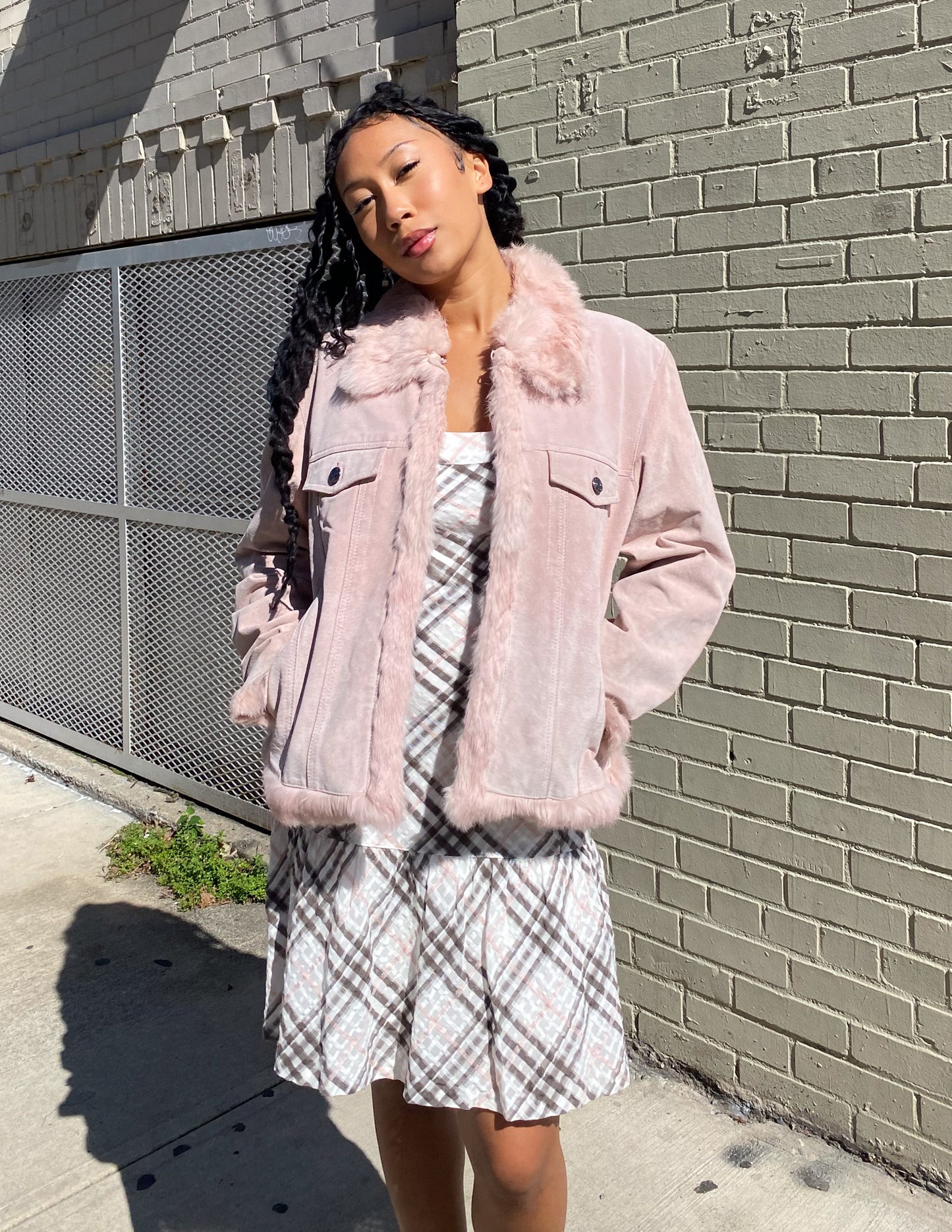 Wilson's Leather Pink Faux Fur Trimmed Jacket