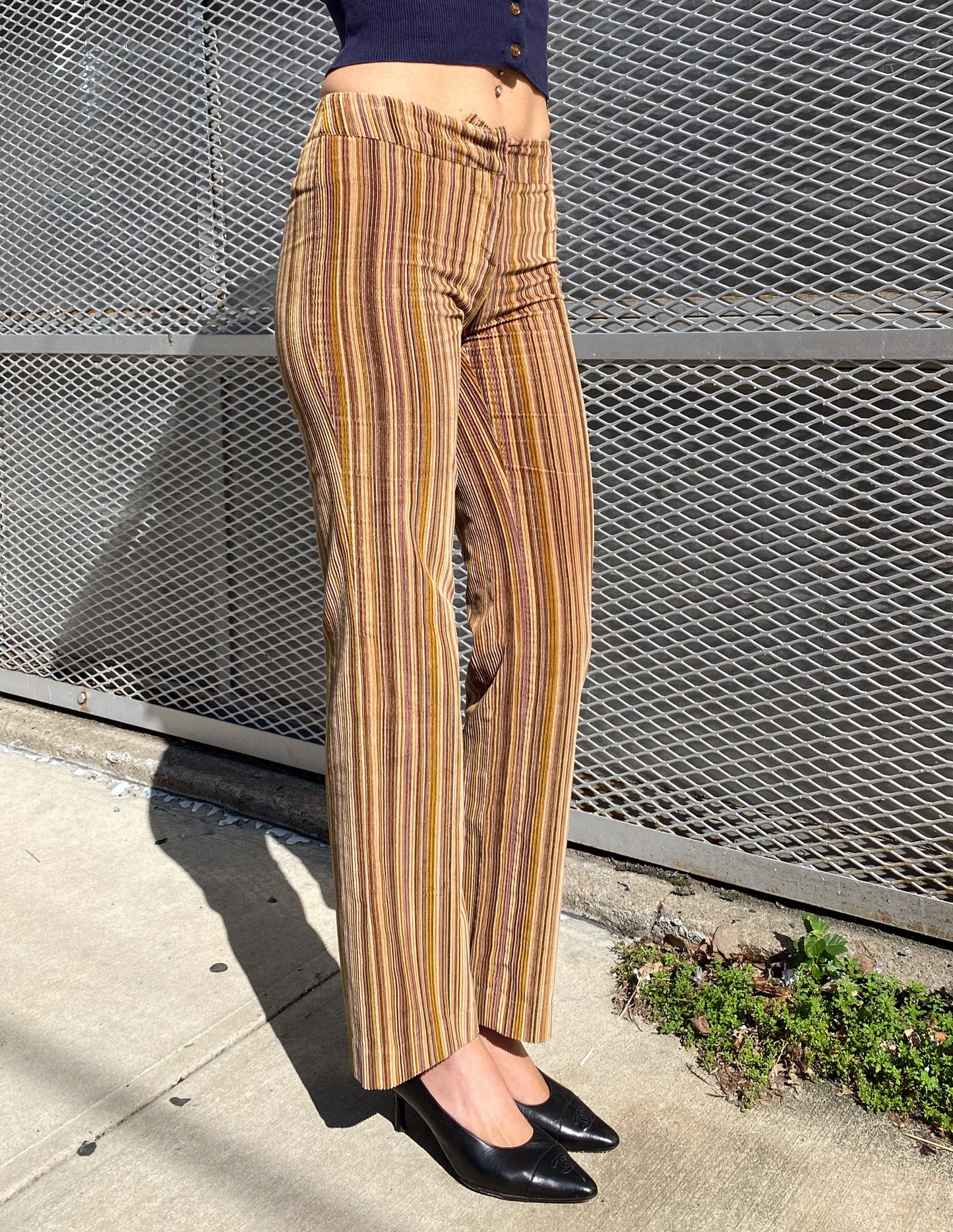 Versace Velvet Striped Pants