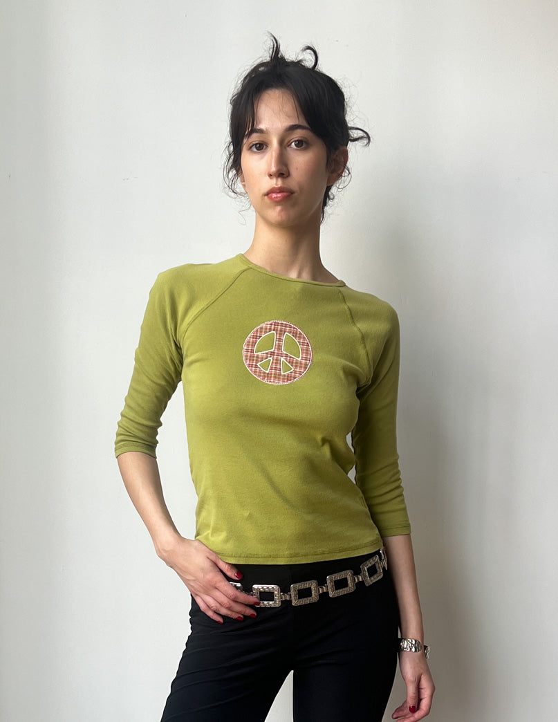 Vtg Juicy Couture Embroidered Peace Tee