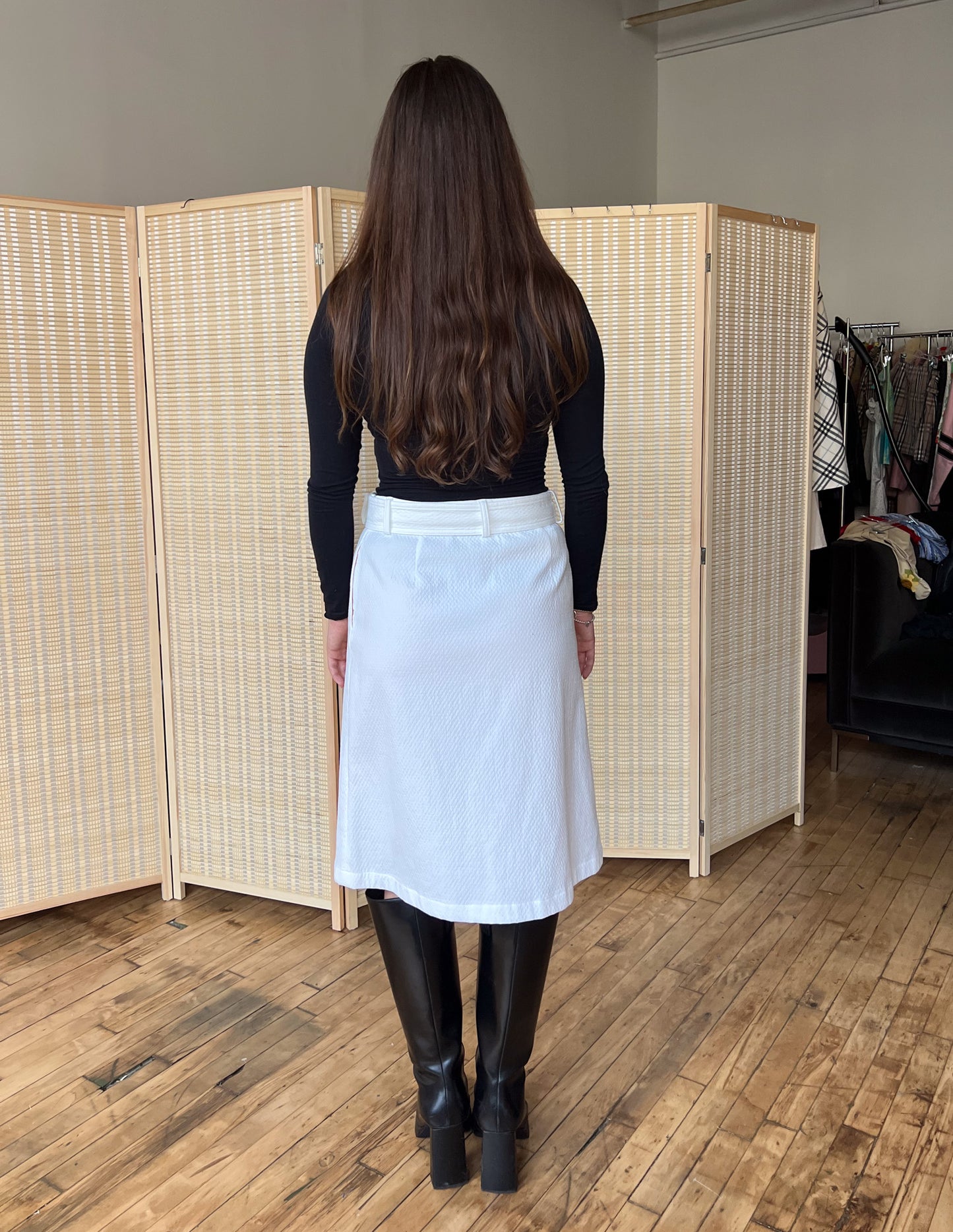 Moschino Boutique Textured Belt Skirt