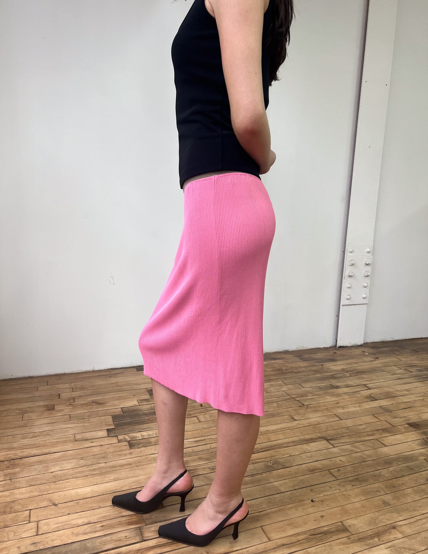 Vtg Fendi Pink Slip Skirt