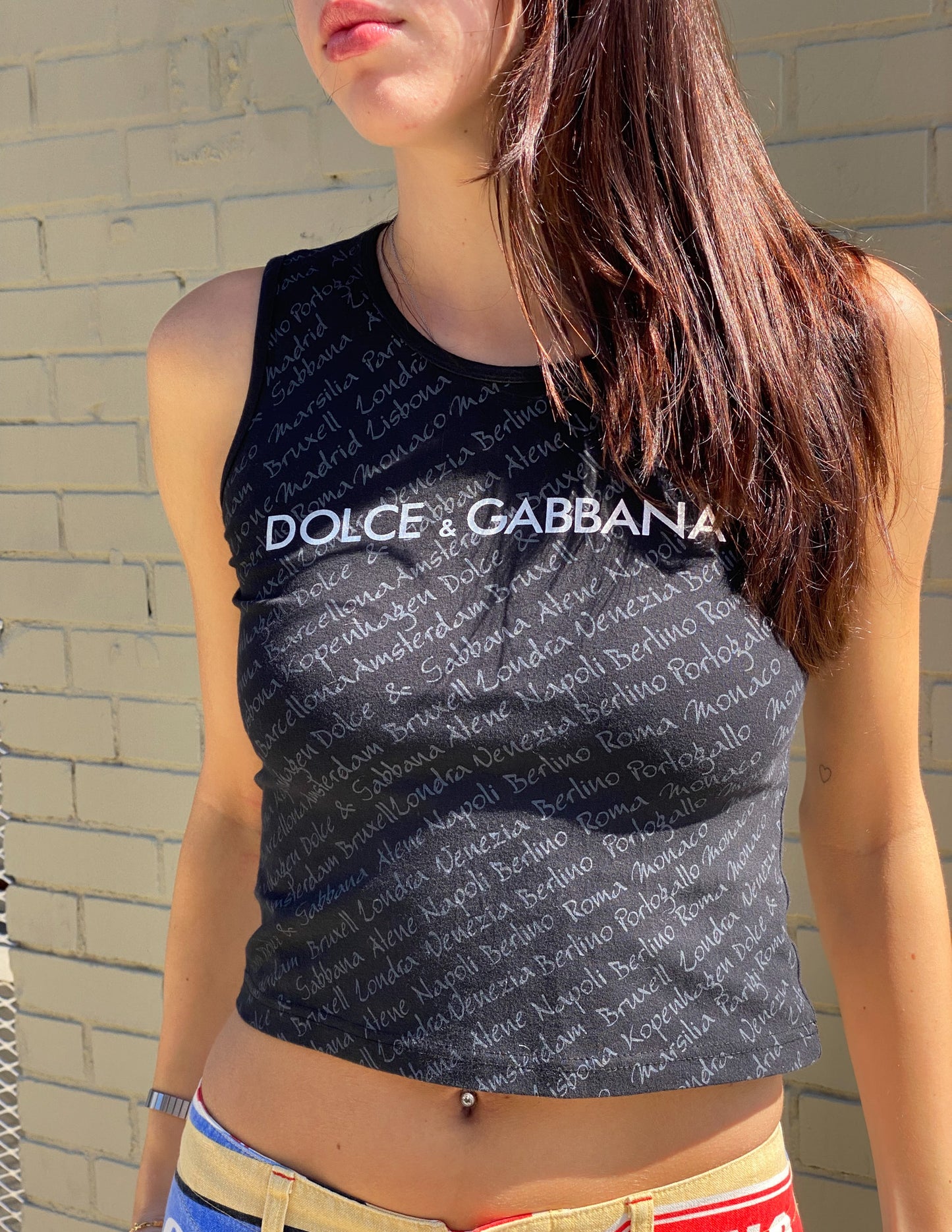 Dolce & Gabbana Logo All Over Print Baby Tank