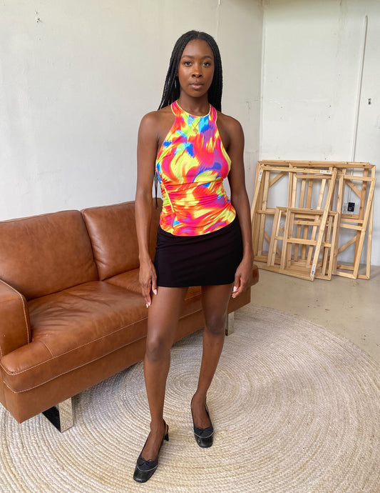 Gianni Versace Vtg Multi Halter Top