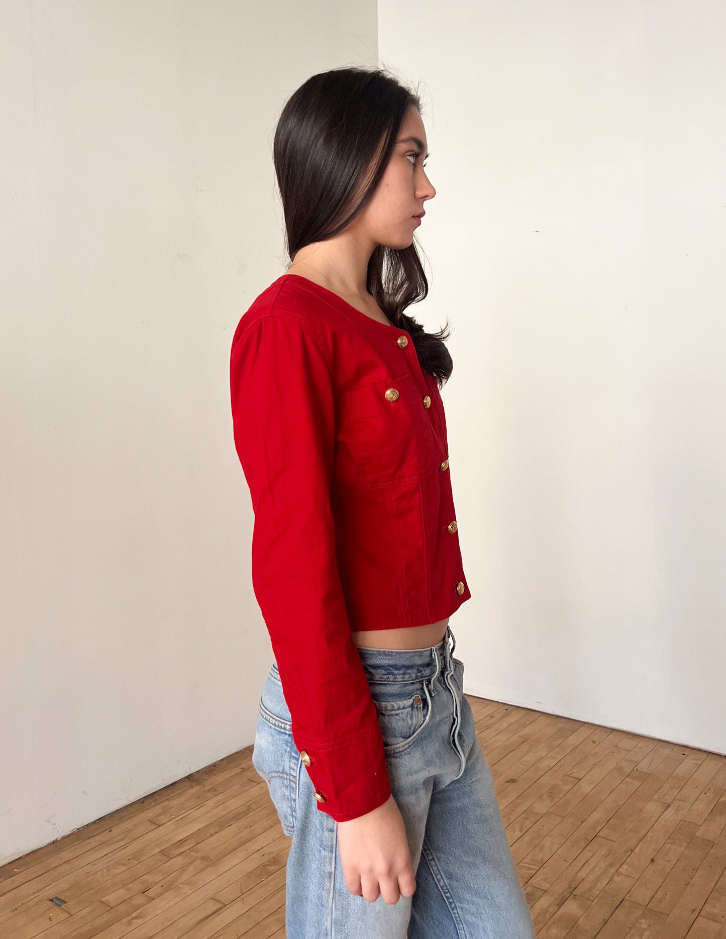 Moschino Jeans Vintage Red Cropped Jacket