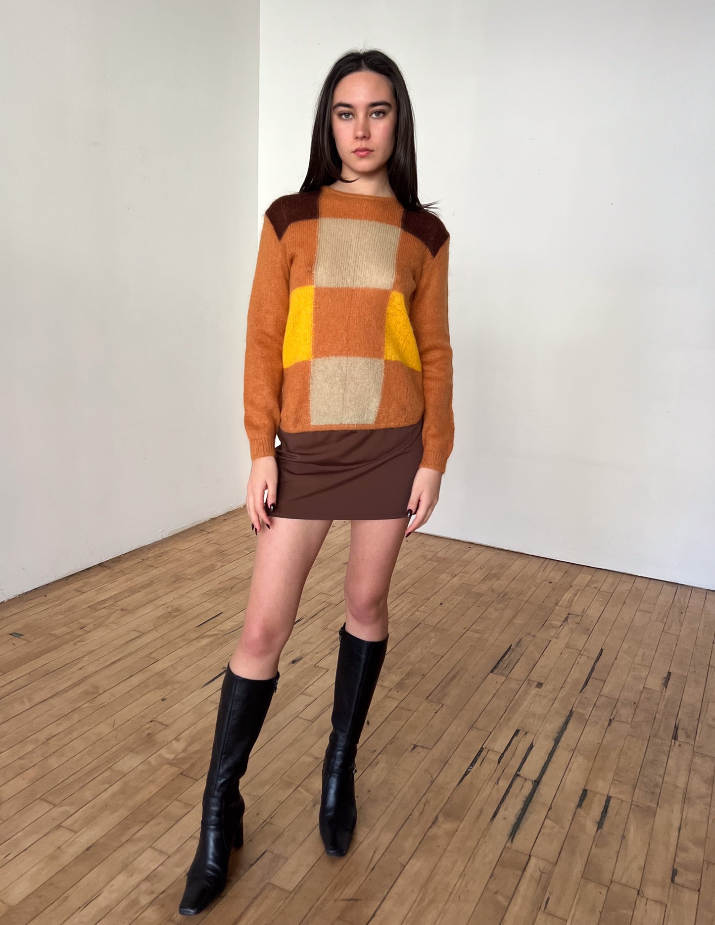 Christian Dior Pret-A-Porter Colorblock Mohair Sweater