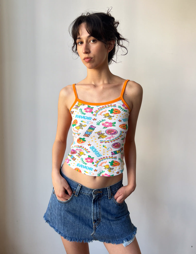 Daisy Lovers Orange All Over Graphic Tank