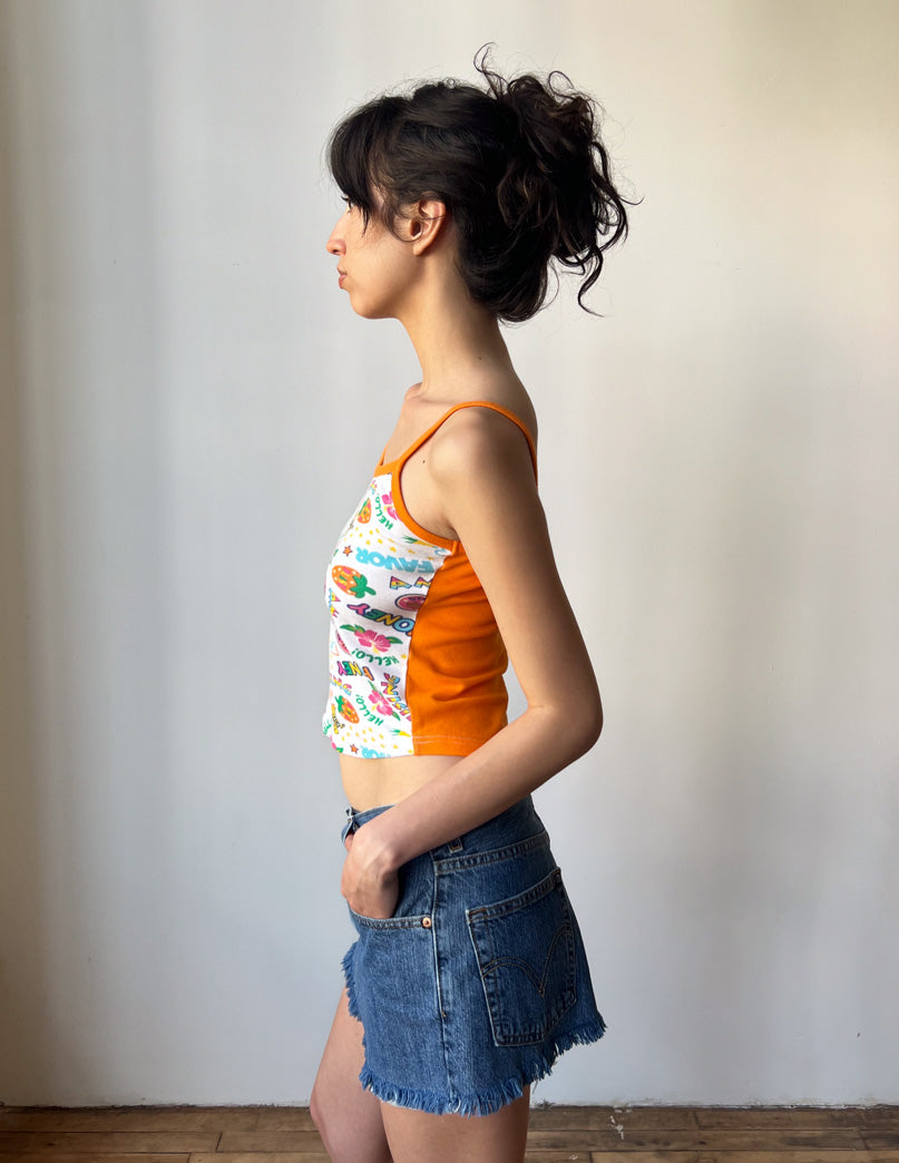 Daisy Lovers Orange All Over Graphic Tank